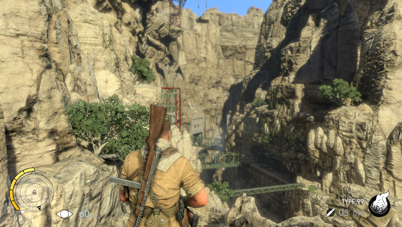 Nazi tank factory deep within the African cliffside in Sniper Elite 3