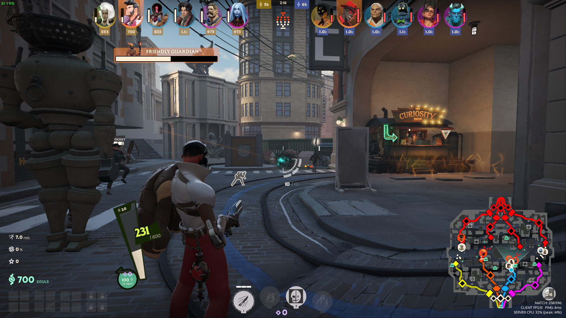 A sample of Deadlock with me as Shiv in a bot match. Ignore my FPS counter, I'm pretty sure that's solely because of the screenshot being collected...