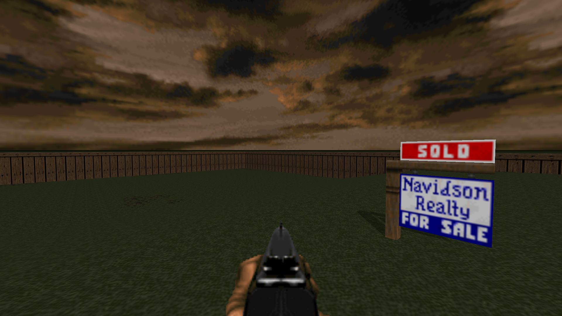 The end of the game with a Navidson Realty sign