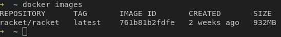 racket docker image be crazy fat